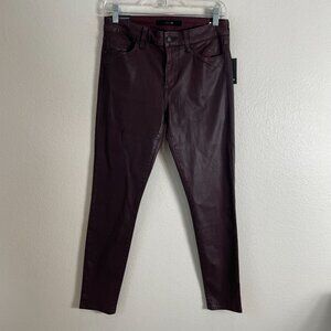 NEW Joes Womens 29 Slim Fit Burgundy Coated Denim Jeans 27.5" Inseam‎